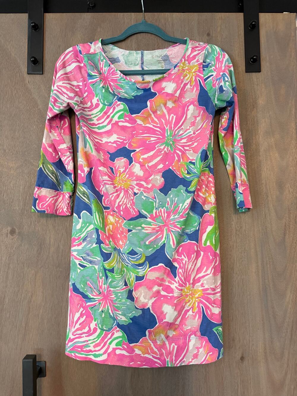 Lilly Pulitzer 100% Pima Cotton Mini Dress Size XS 3/4 Sleeve